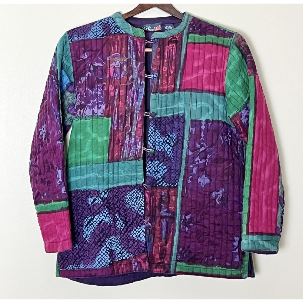 Vintage Phool Reversible Jacket Women's Large Patchwork Quilted Grandmacore